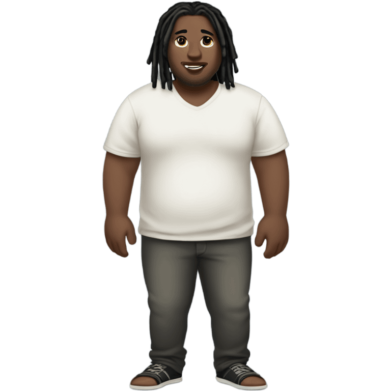 plus size pale skin man with black locs full body emoji