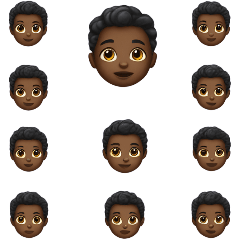 black baby with one hair emoji