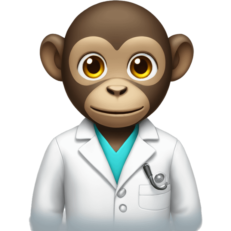 Monkey with a lab coat emoji