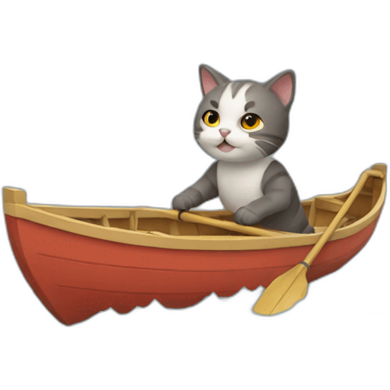 cat rowing a boat emoji