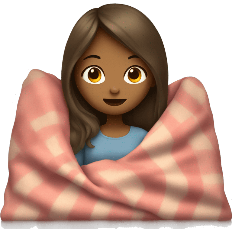 Girl snuggling a blanket  emoji