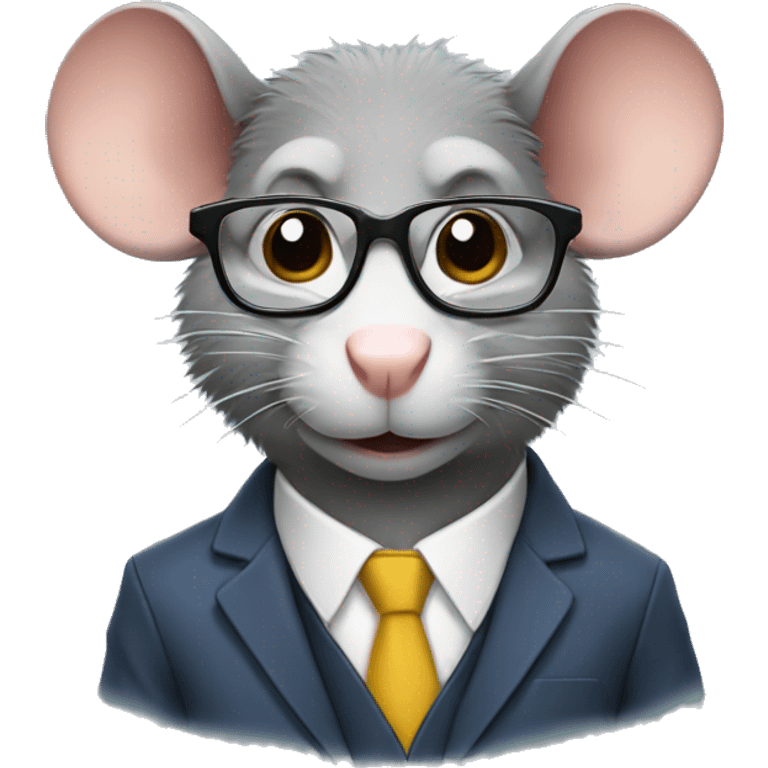 a rat wearing suit and glasses emoji