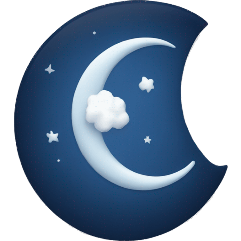 A dark blue moon with a small white bow on the right side emoji