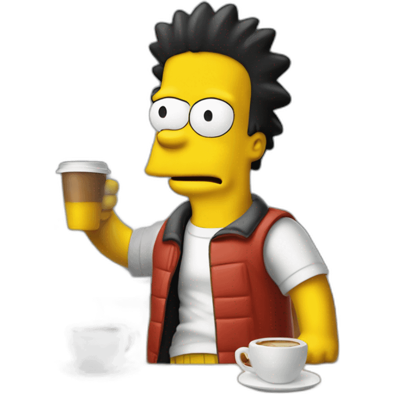 Bart Simpson tomando café  emoji