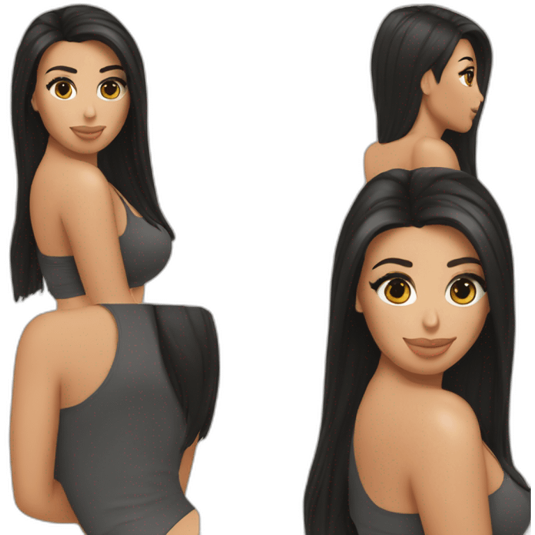 Kim kardashian with from behind emoji