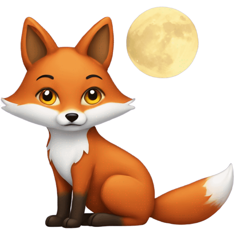 Fox with moon emoji