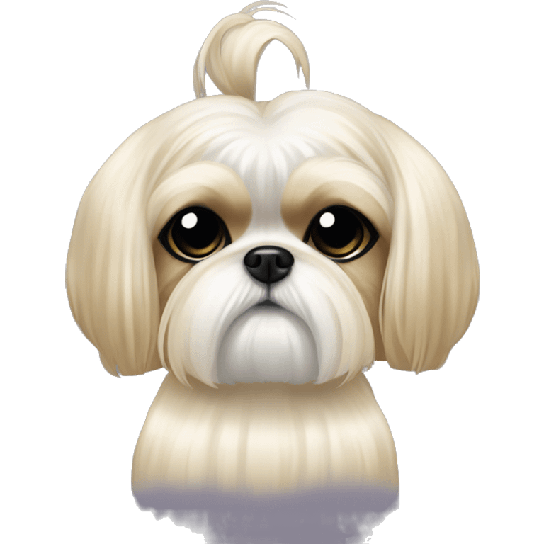 golden cream shih tzu white girl cute medium hair goth bow emoji