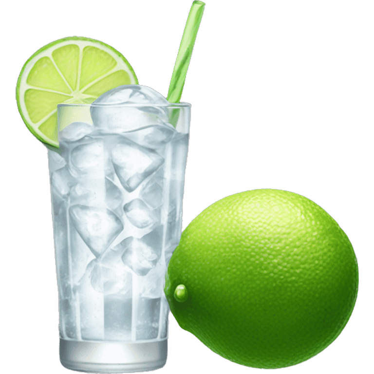 Vodka soda and one lime  emoji