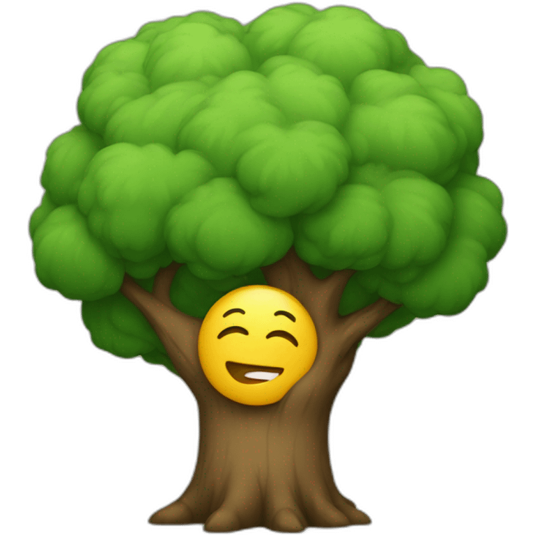 hugging a tree emoji