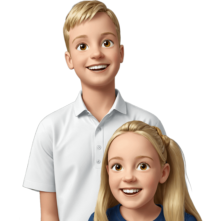 smiling girl and boy portrait emoji