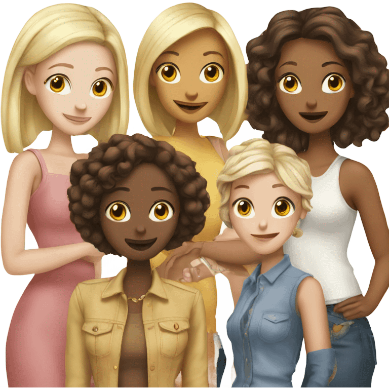 Five best girlfriends white emoji