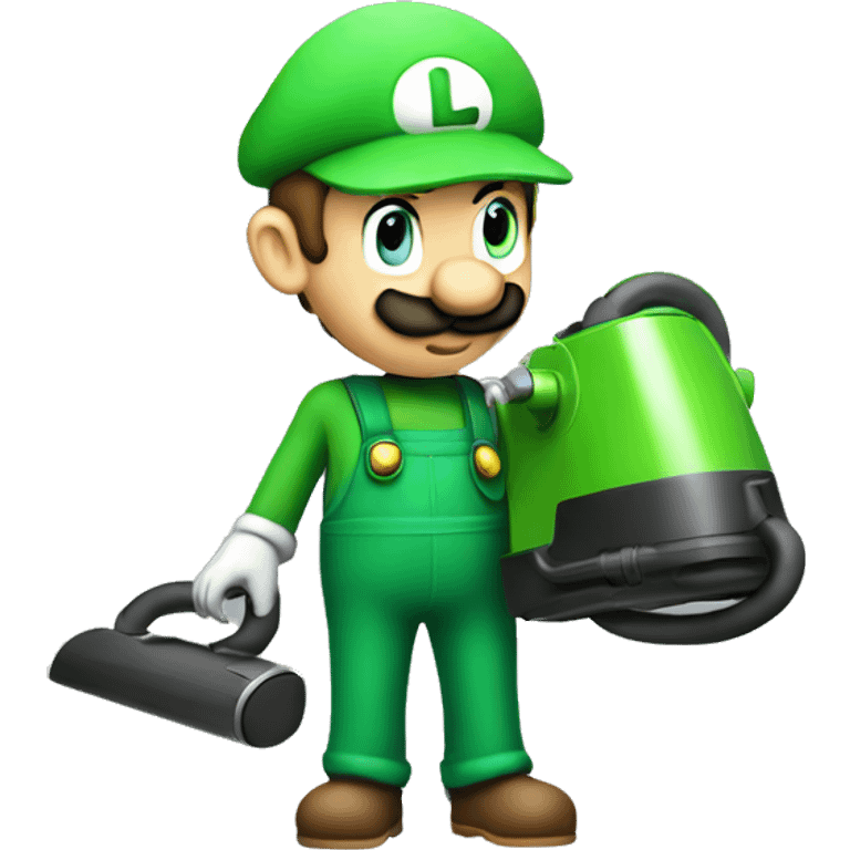 Luigi with a vacum emoji