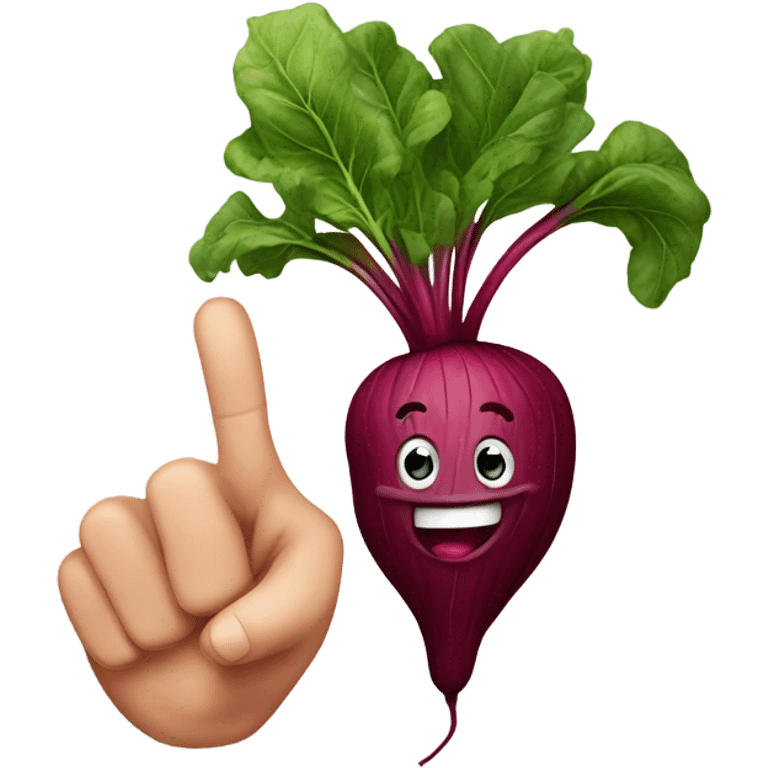 happy beetroot showing finger up emoji