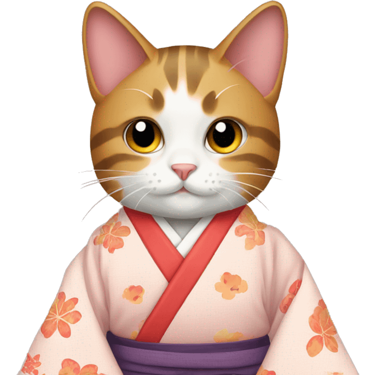 Cat with kimono emoji