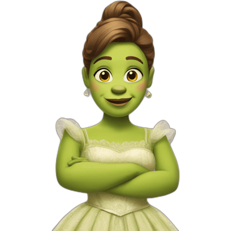 Shrek in dress emoji