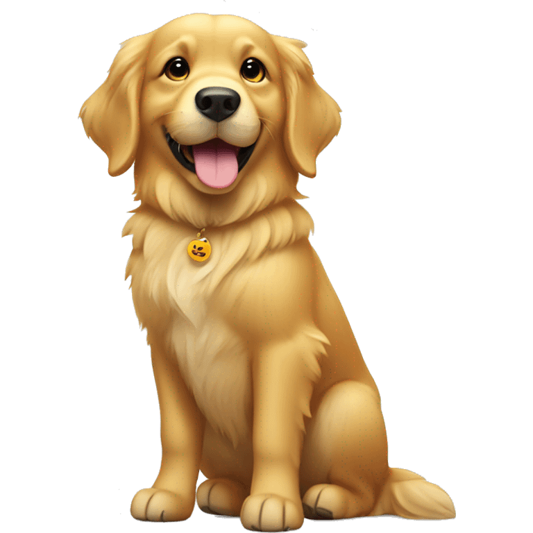 Golden retriever showing a thumbs up emoji