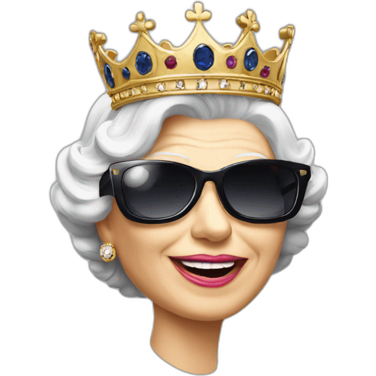 Queen Elizabeth with sunglass emoji