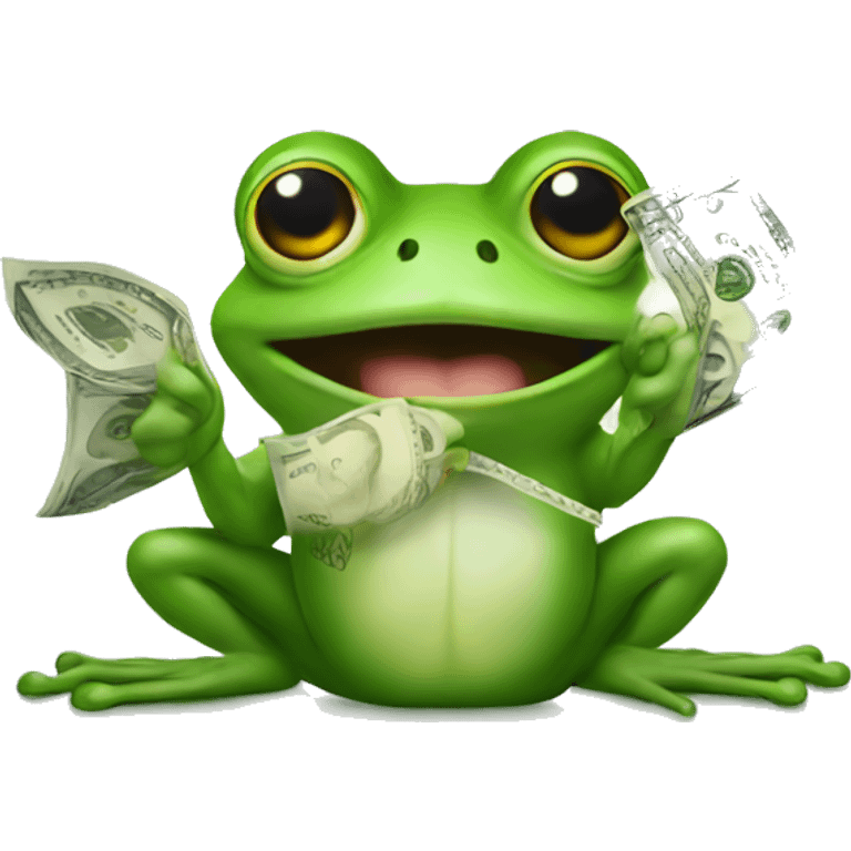 Frog with money  emoji