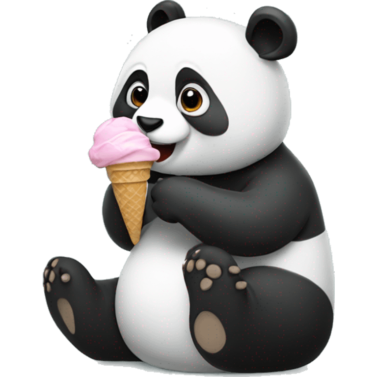 Panda eating ice cream emoji