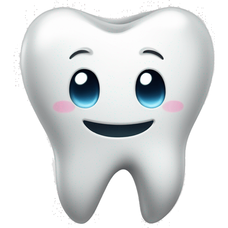 tooth with happy face and shinny emoji