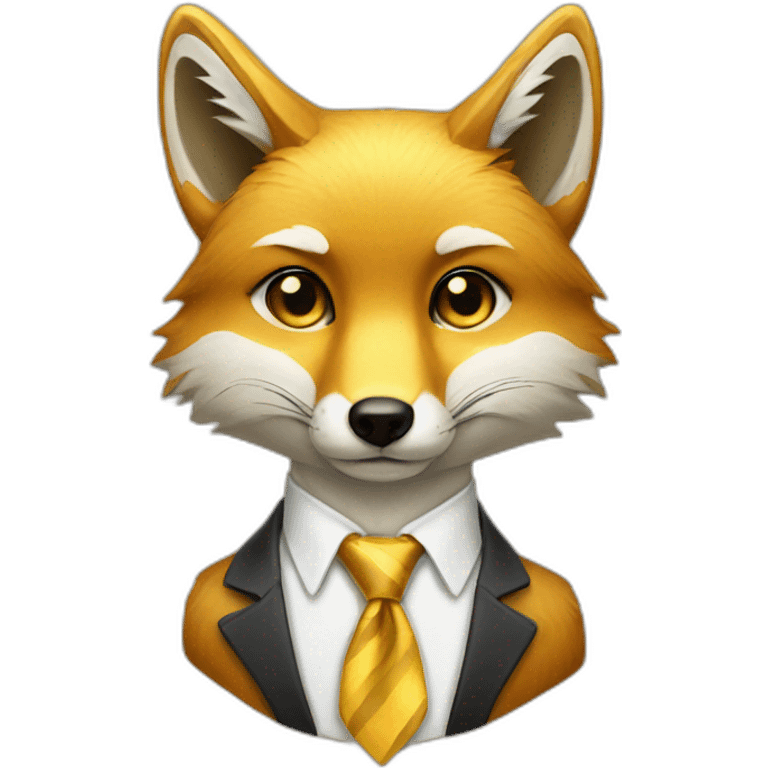 golden fox wearing a tie emoji