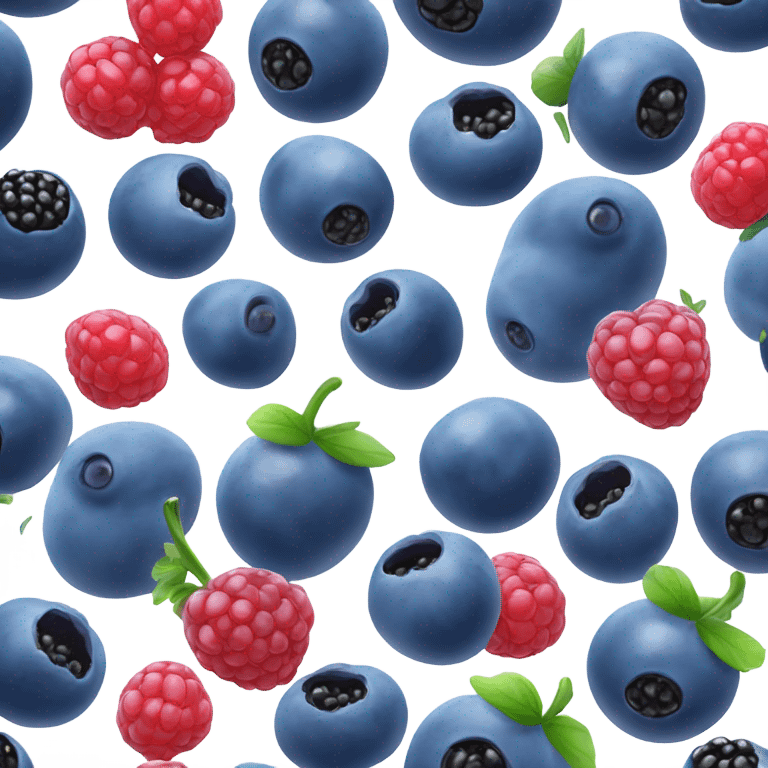 1 blueberry, 1 blackberry, 1 raspberry emoji