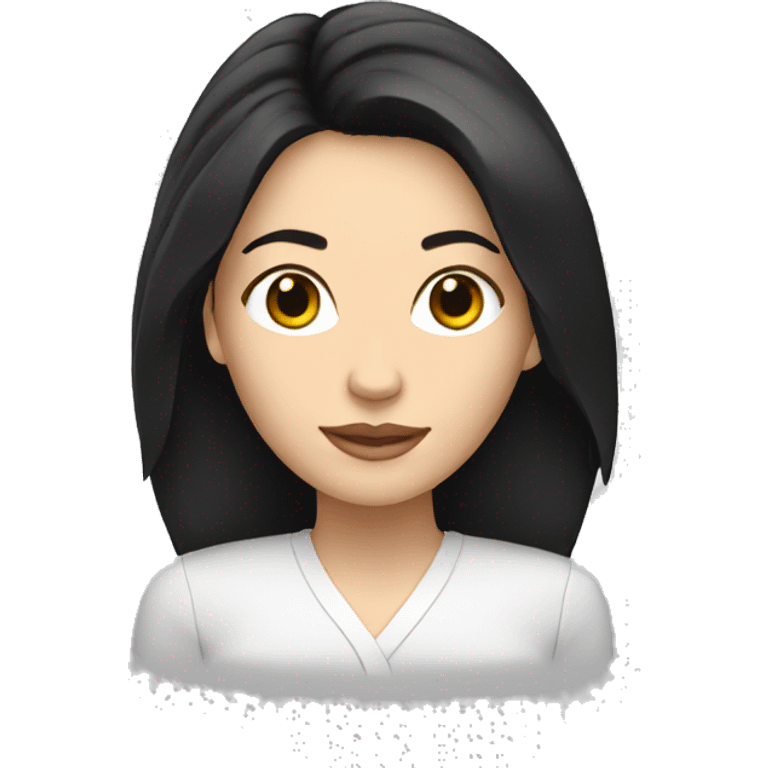 white woman with black hair and with documents emoji