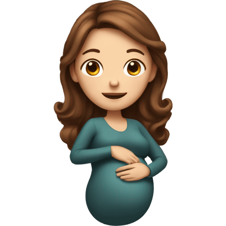 brown hair pregnant lady emoji