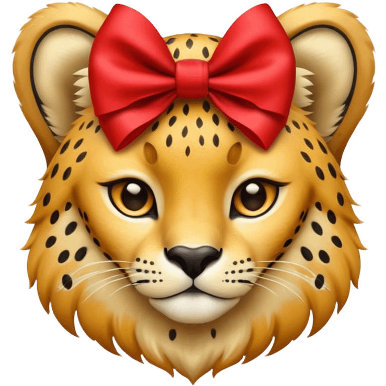 cheetah with a red bow  emoji