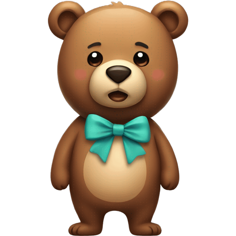 Bear with bow emoji