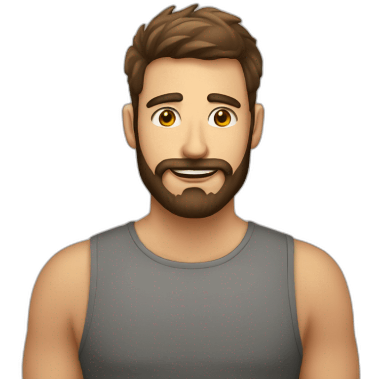 homem com barba com um copo café emoji