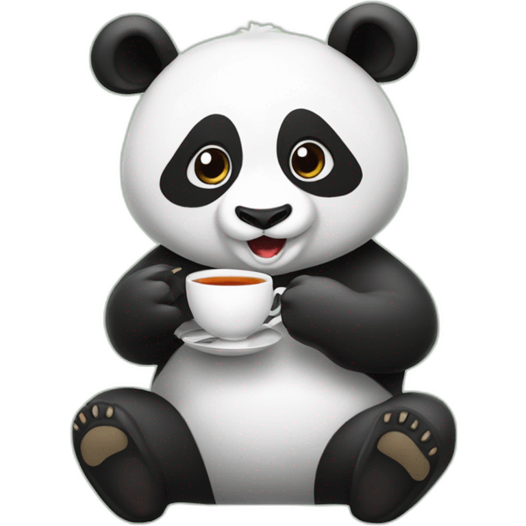 Panda qui mange un bulle tea emoji