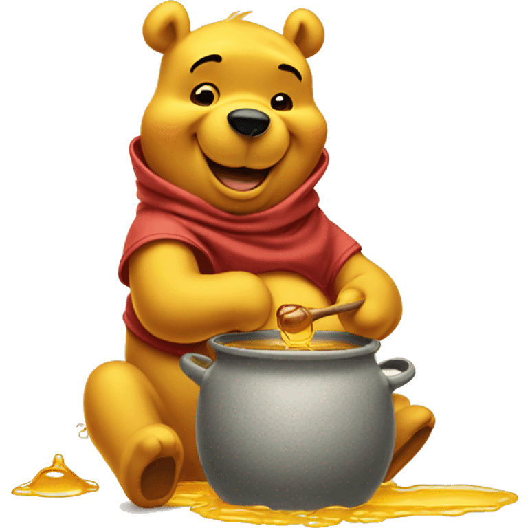 winnie the pooh with a pot of honey emoji