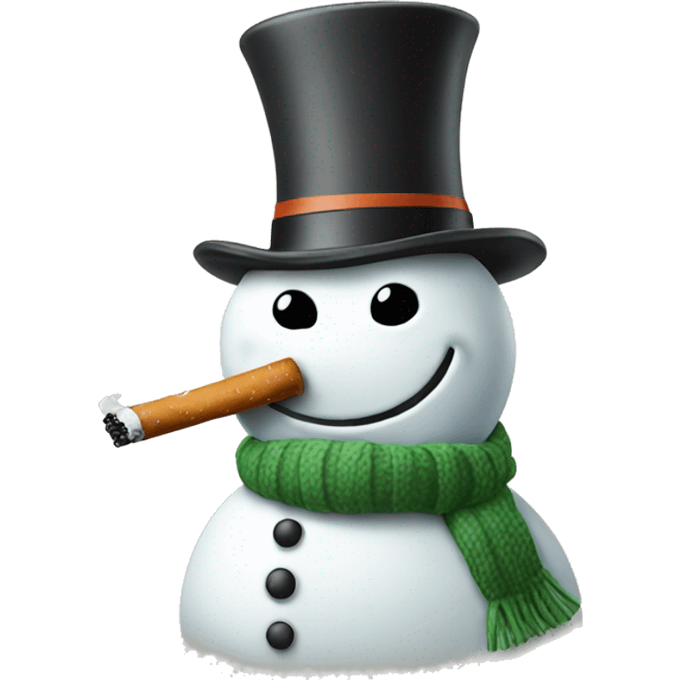 Snowman smoking emoji