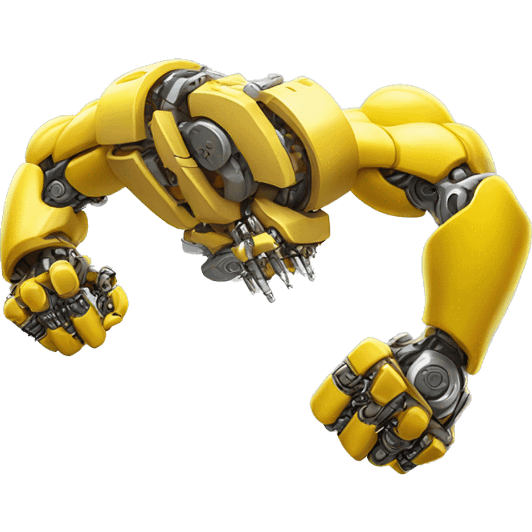 Flexing yellow mechanical cyborg bicep and arm emoji