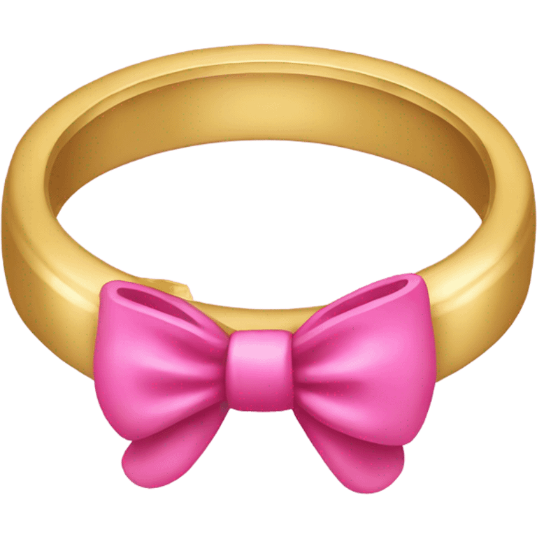 Little gold ring with a pink bow emoji