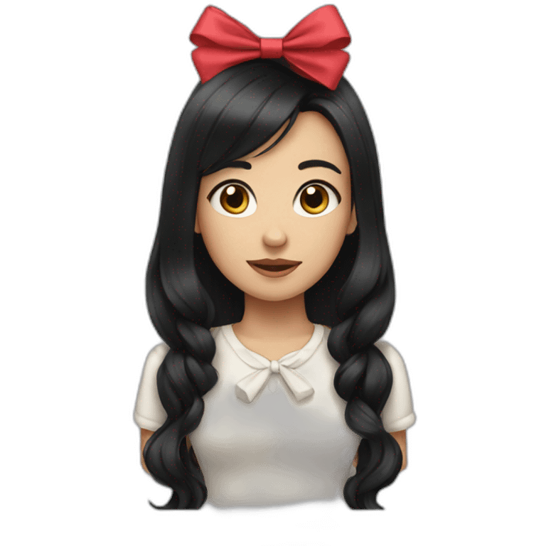 girl with black hair with bow emoji