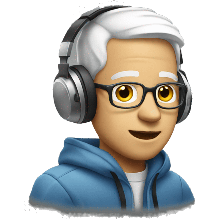 white producer with headphones emoji