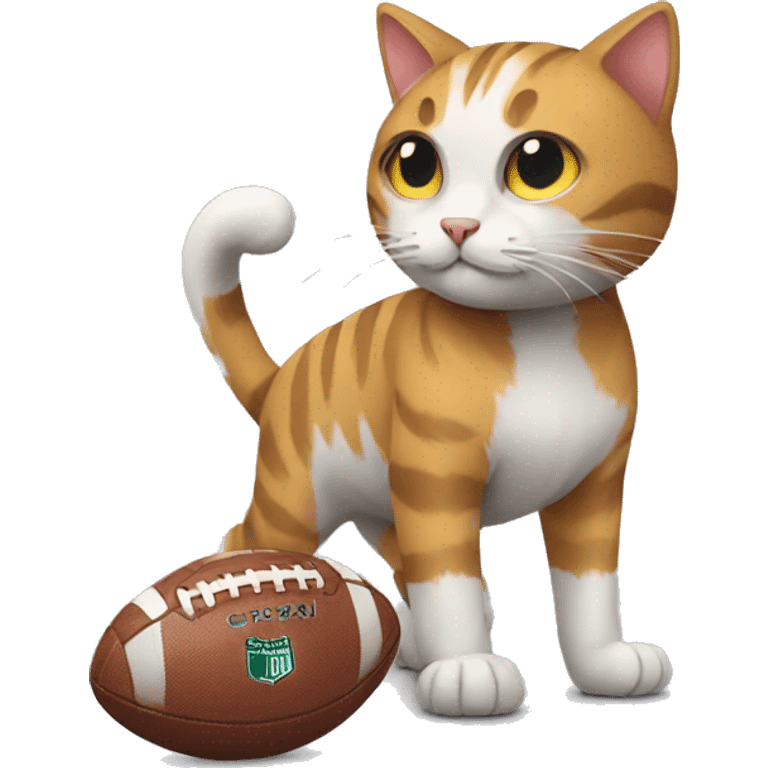 Football with a cat emoji