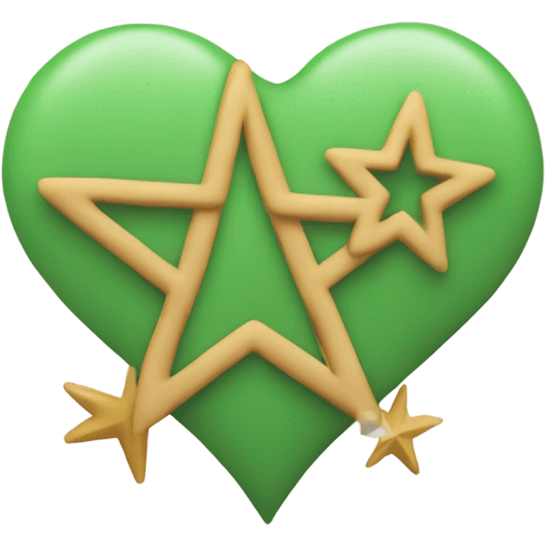 Outline of a heart and star intertwined emoji