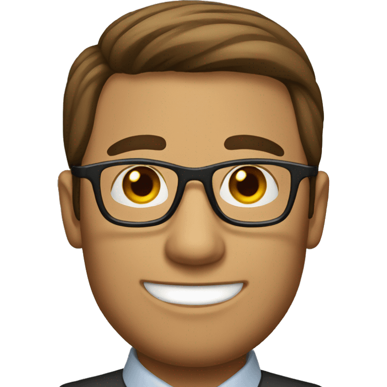 brown haired man with glasses  emoji