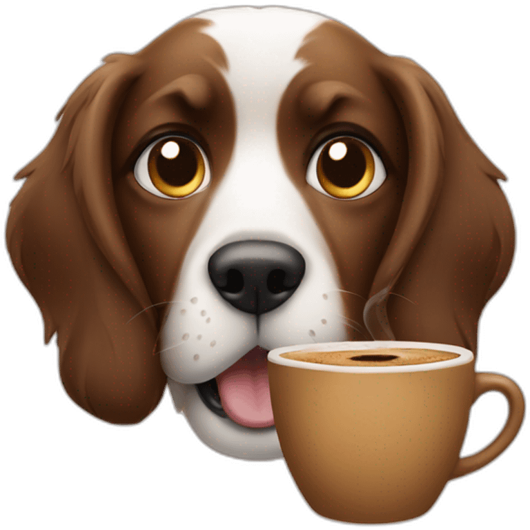 dog with coffee emoji