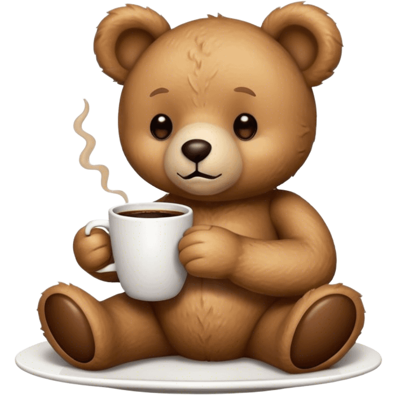 teddy bear drink coffee emoji