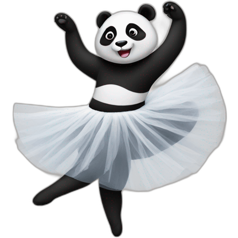 panda dancing ballet with tulle emoji