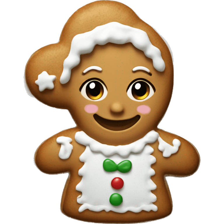 Gingerbread girl cookie emoji