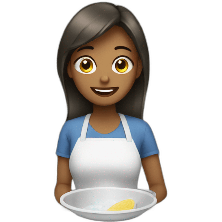 women clean dishes  emoji