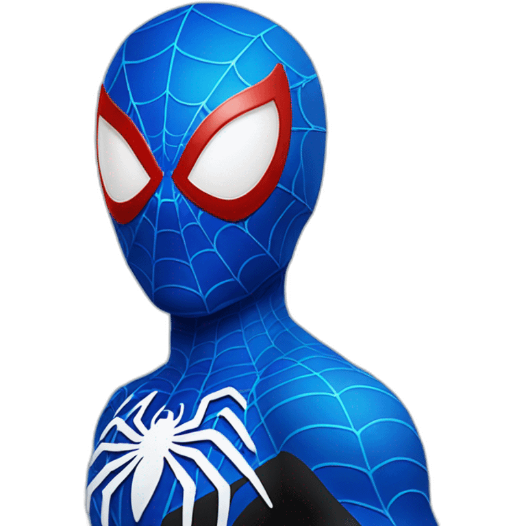 Blue gradient spider man, white eye emoji