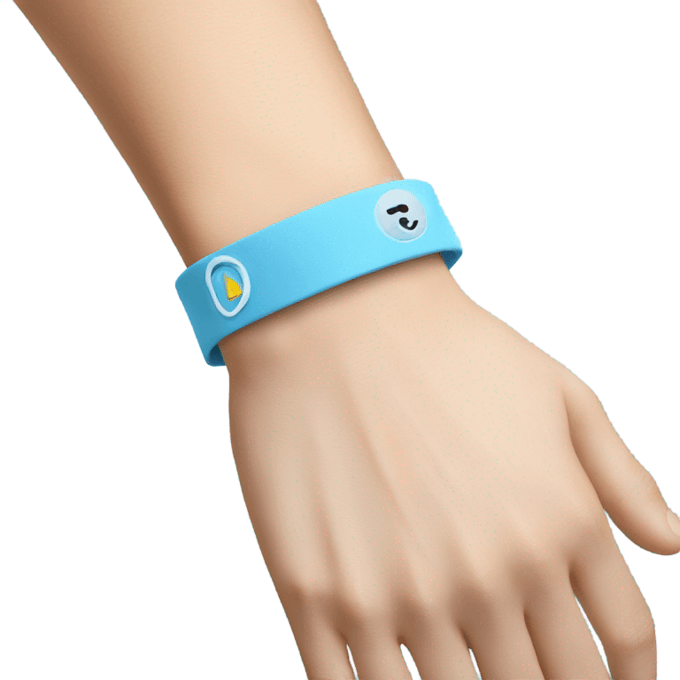 Light blue wristband on wrist  emoji