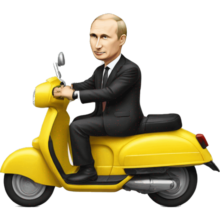 President Putin stand on yellow scooter emoji