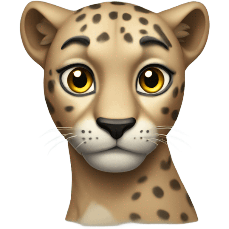 Intrigued panther emoji